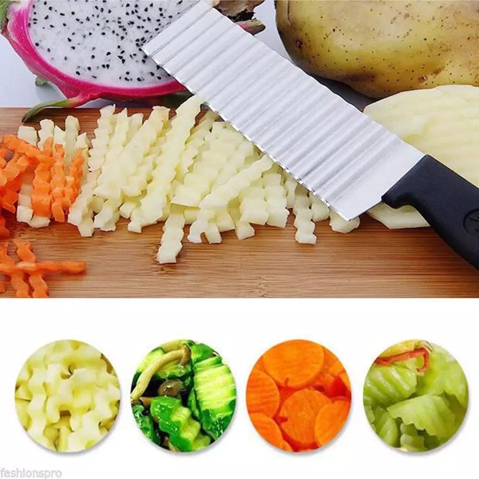 Stainless Steel Potato Chip Slicer, Wavy Knife, Vegetable Crinkle Cutter Stainless Steel Potato Chip Slicer, Wavy Knife, Vegetable Crinkle Cutter